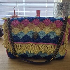 Kurt Geiger Vibrant Crochet Fringe Shoulder Bag